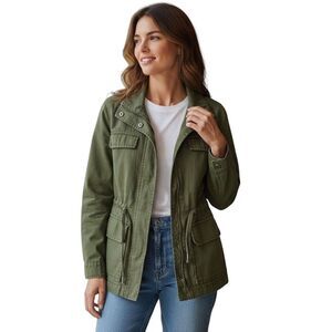 OLD NAVY ARMY GREEN UTILITY JACKET SZ.XS EUC.